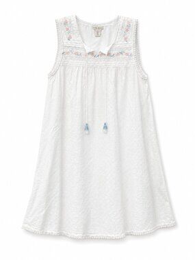 Rachel Ashwell White Cotton Embroidered Nightgown Sleep Dress Size S
